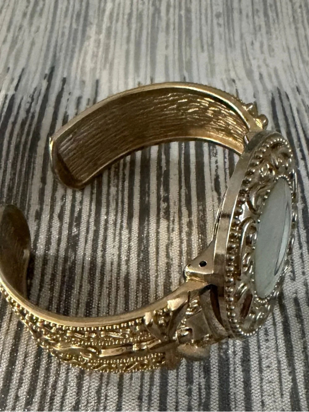 Ornate Gold Tone Decorative Women's Bracelet Watch - Charming Charlie